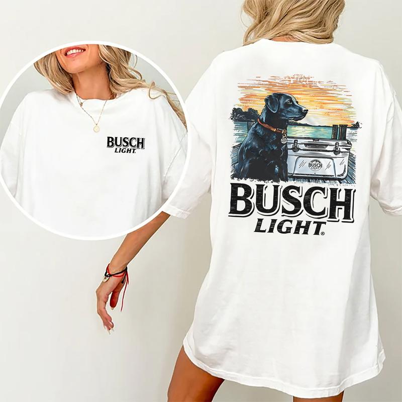 Limited Busch Light Men Best Friend 2-Sided Shirt, Men's Best Friend Dog T-shirt, Drinking Tshirt, Vintage Outdoors Beer Drink Tops, Cotton Womenswear