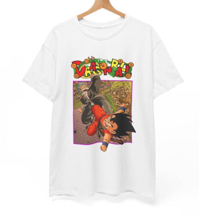 Dragon Ball Martial Arts Tournament T-Shirt, Classic Anime Goku Action Scene, Retro Short Sleeve Crew Neck Tee, Unisex Cotton Shirt Streetwear Love