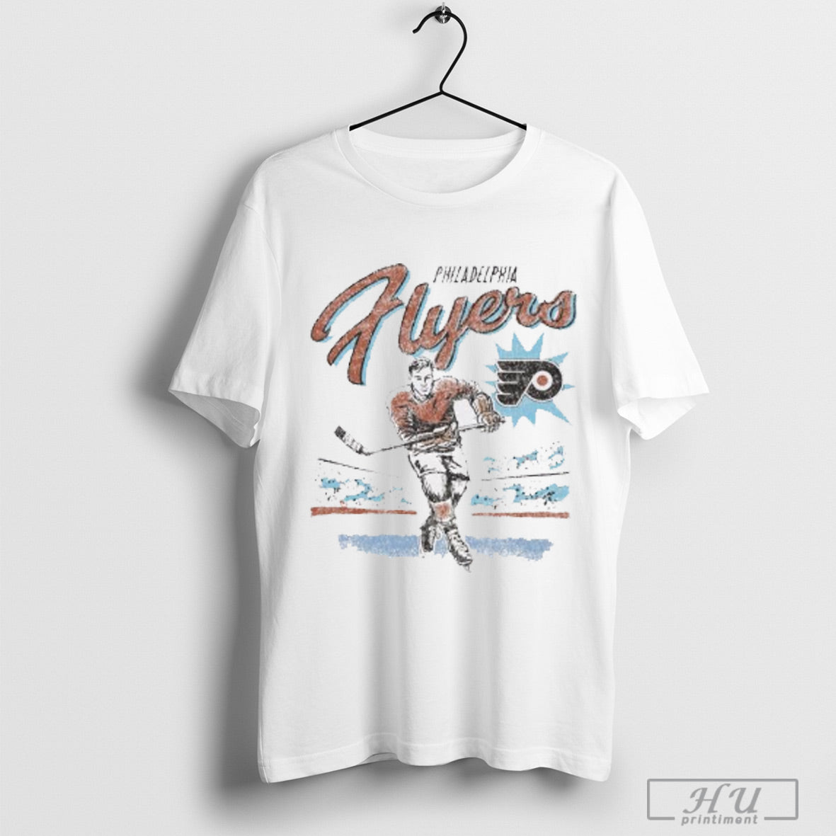 Philadelphia Flyers 47 Hockey Player Golden Age Scrum T Shirt Sweatshirt