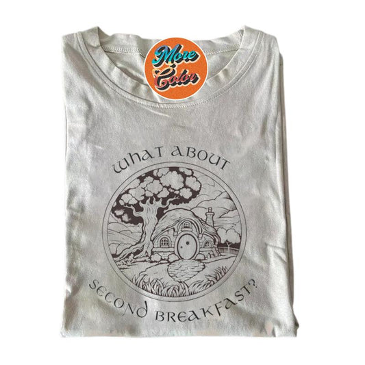 Breakfast Club What About Second Breakfast Vintage Shirts, Cotton Unisex T-Shirt, Crew Neck, Size S- 3XL, Menswear Top, Womenswear Top Underwear Stree