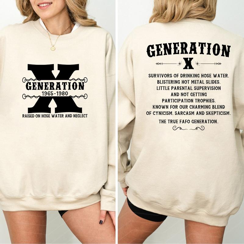 Gen X Raised On Hose Water Shirt FAFO Two Side, Classic GenX Humor T-Shirt For Proud Generation X Members