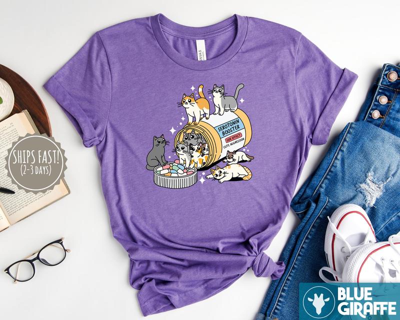 Serotonin Cats T-Shirt, Funny Cat Tee, Cat Lover Graphic Tee