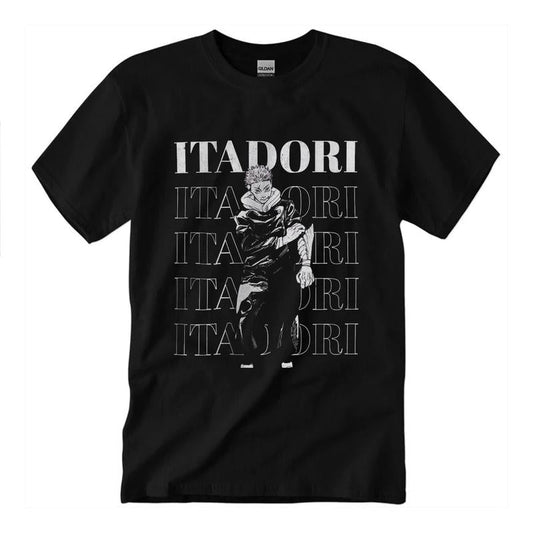 Yuji Itadori Jujutsu Kaisen T-Shirt, Vintage Streetwear T-Shirt Unisex Classic Collar