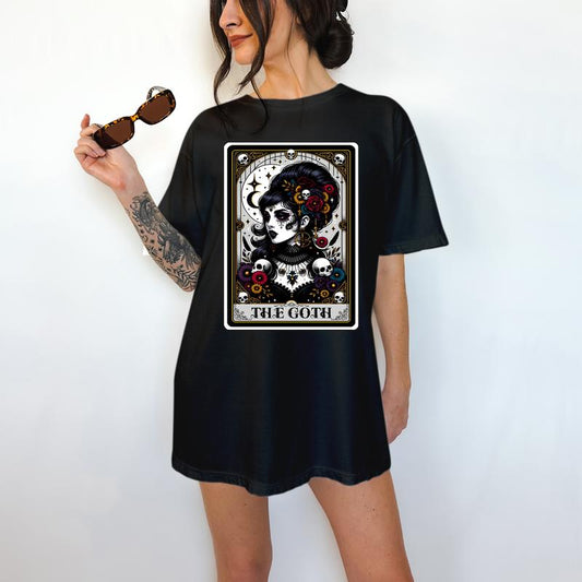 The Goth Tarot Card - T-Shirt, Gothic , Bright Graphic, Funny Apparel, Gift Idea, Relaxed Fit, Casual Apparel, Cute Top, Great with Jeans, All Seasons
