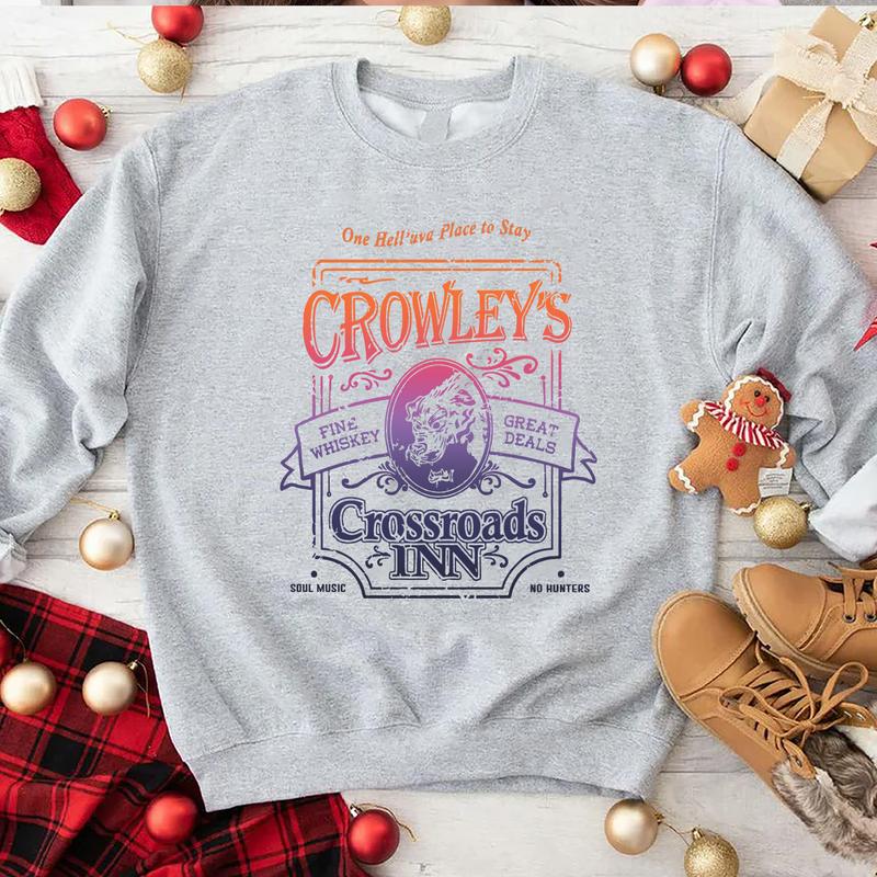 Supernatural Shirt,  Supernatural Crowley's Crossroads Inn Shirt,  Gift For Woman and Man Unisex T-Shirt Sweatshirt Hoodie Casual Cotton