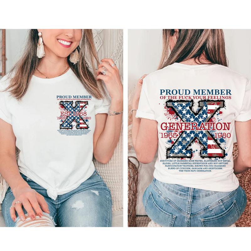 Custom Est.Year Proud Member Hose Water Gen X 2 Side T-shirt, FAFO 1965-1980 Gen X Shirt, Proud Member Generation X Shirt