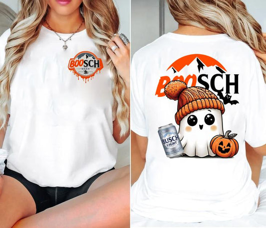 Ghost Holding Busch Light Beer Boo-sch T-Shirt - 2 side, Funny Beer Lover Gift