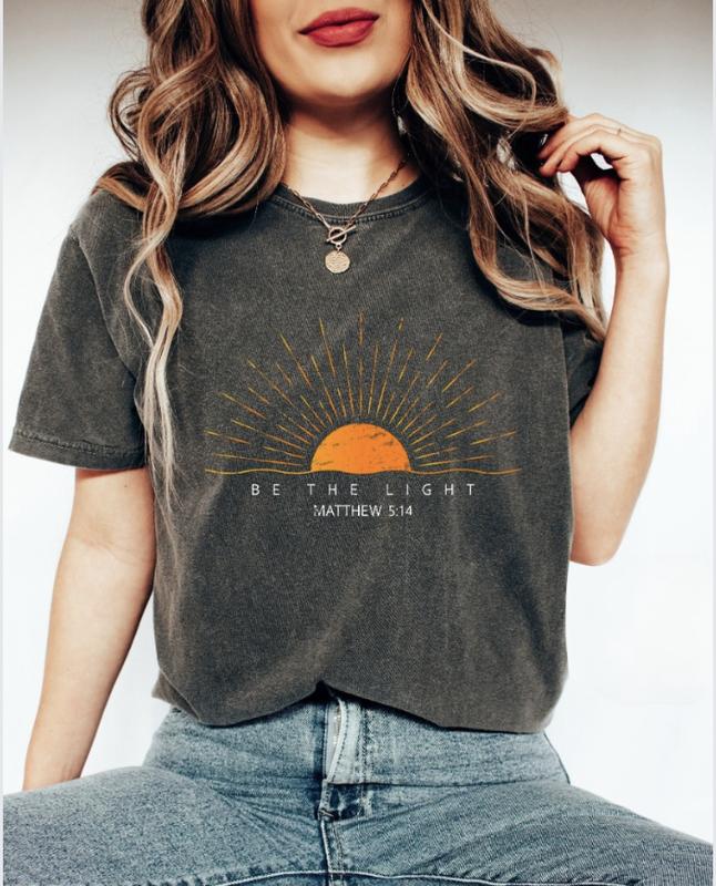 Be The Light Matthew 514 Shirt, Inspirational T-shirt, Christian Outfit, Faith Tee, Religious Clothing, Bible Verse Gifts, Full Sizes, Full Colors, Un