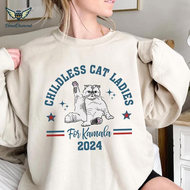 Childless Cat Lady Shirt, Kamala Harris SweatShirt, This Childless Cat Lady is Voting Kamala, Childless Cat Shirt
