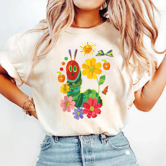 Hungry Caterpillar Transformation Back To School Book Shirt, Children's Books Teacher Gift For Book Lover, Gift For Bookish, School Librarian Shirt, M