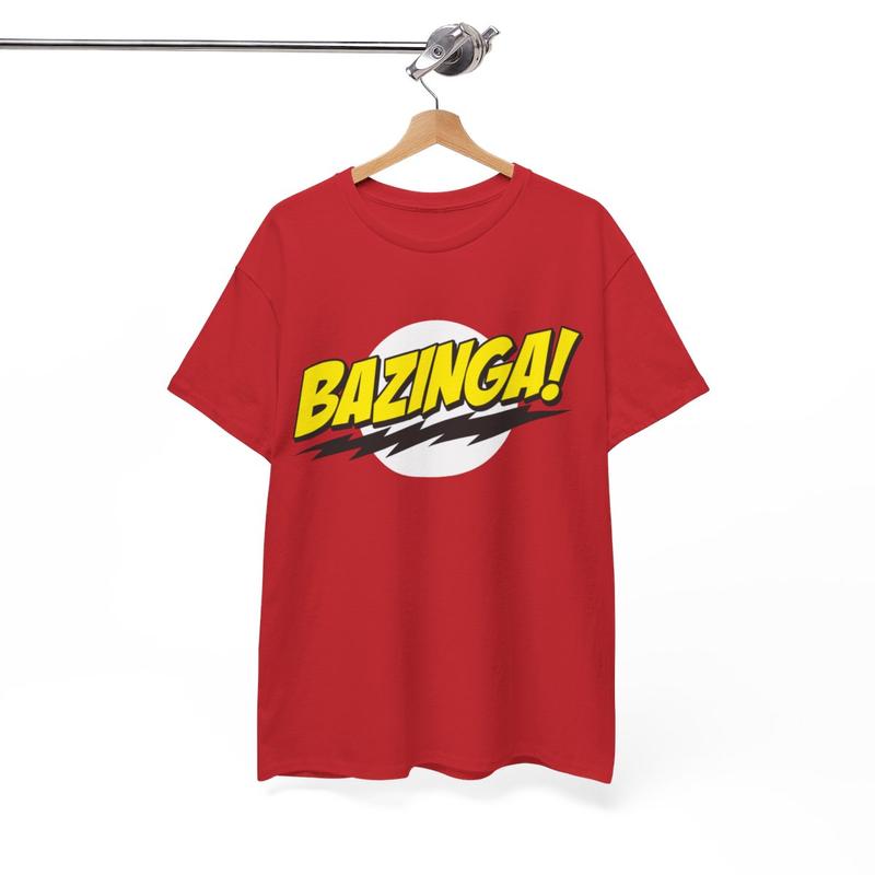 The Big Bang Theory Bazinga Super Logo Menswear  Cotton Streetwear T-Shirt