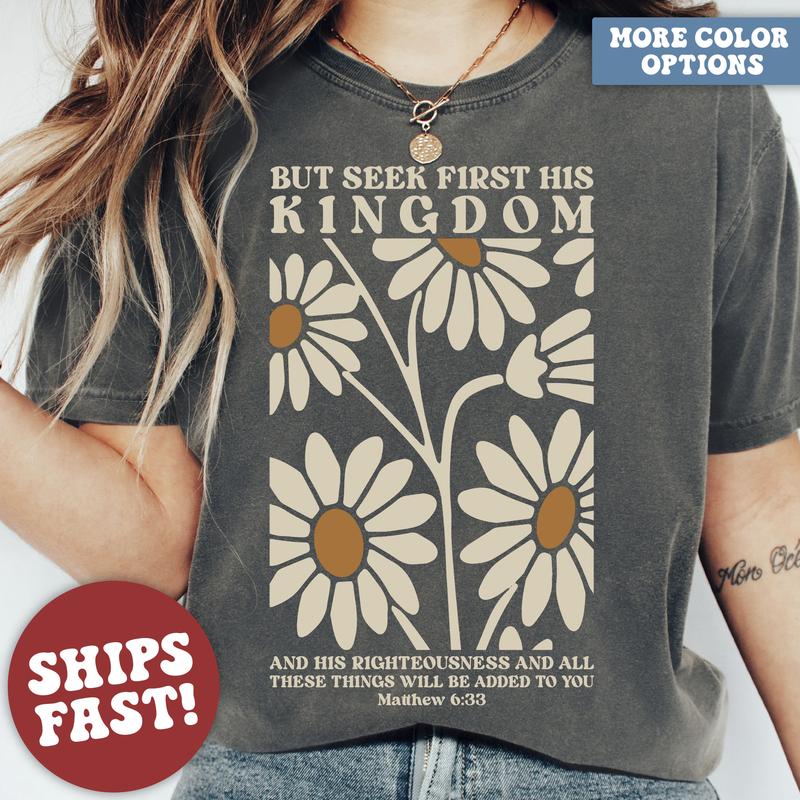 Christian Shirt, Christian Gifts, Inspirational Shirt, Religious Shirt, Bible Verse Shirt, Bible Top, Faith Shirt, Full Colors, Full Sizes Cotton Roun