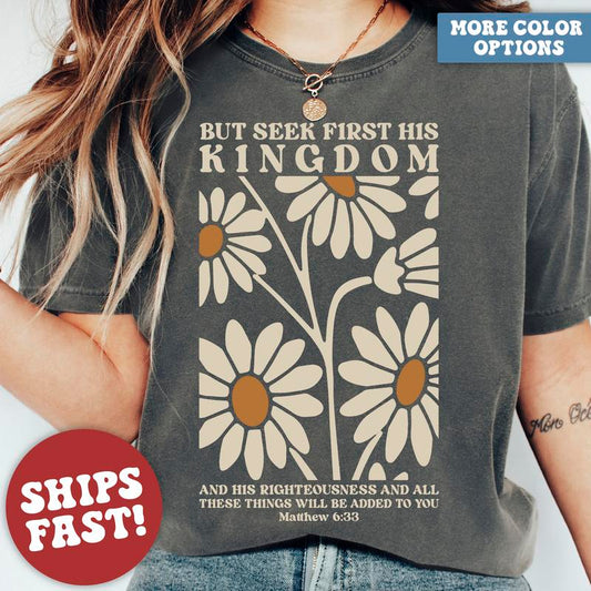 Christian Shirt, Christian Gifts, Inspirational Shirt, Religious Shirt, Bible Verse Shirt, Bible Top, Faith Shirt, Full Colors, Full Sizes Cotton Roun