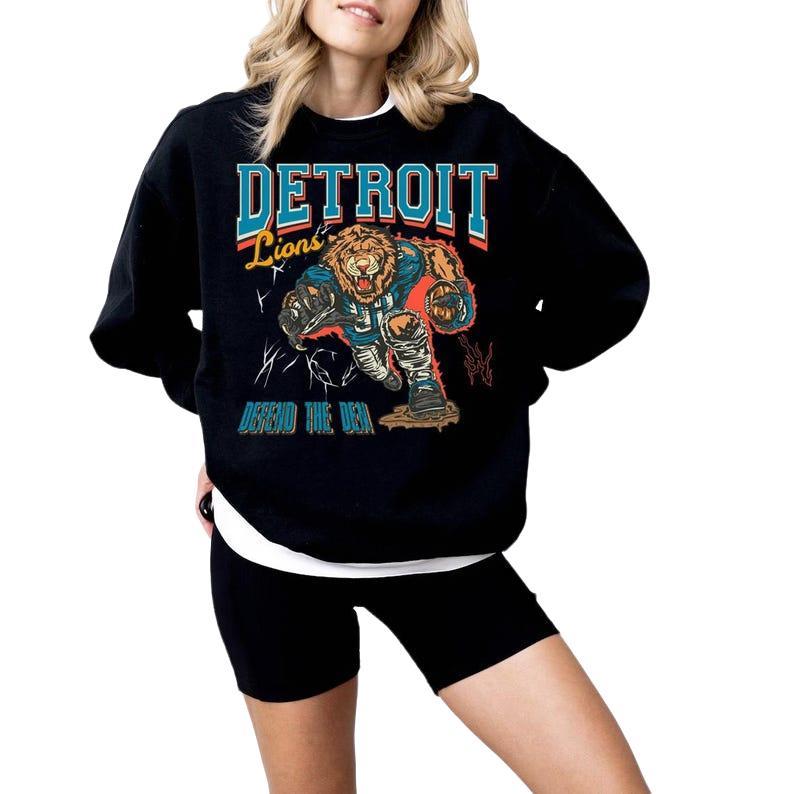 Detroit Football Sweatshirt Lions Football Crewneck Bootleg Detroit Football Shirt Detroit Sports Sweatshirt Detroit Football Shirt