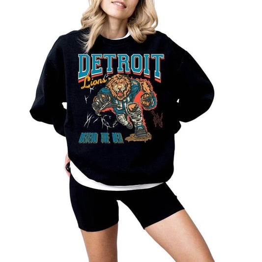 Detroit Football Sweatshirt Lions Football Crewneck Bootleg Detroit Football Shirt Detroit Sports Sweatshirt Detroit Football Shirt