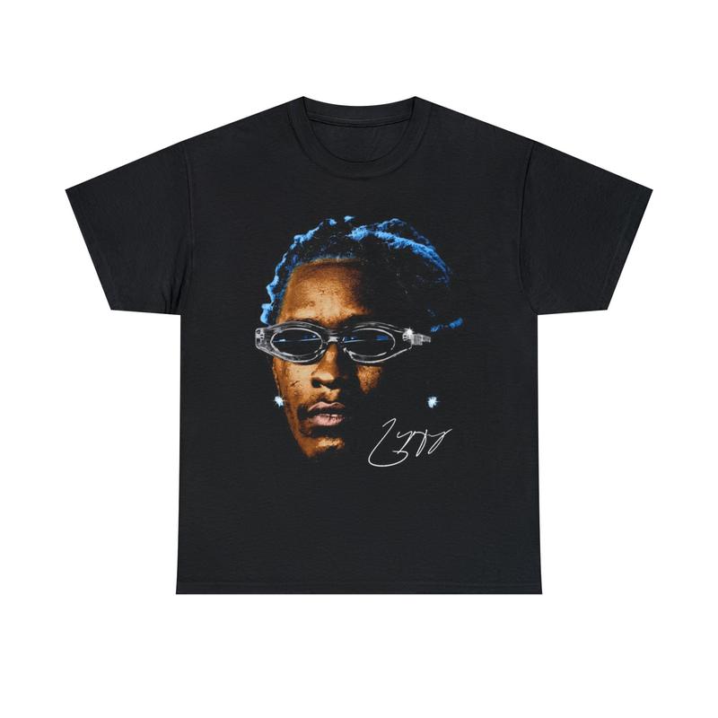 YOUNG THUG T-SHIRT, Kanye Thugger Lil Baby Blue Hip Hop Graphic T-Shirt, Unisex Vintage Apparel for Music Lovers, Cool Gift Designs