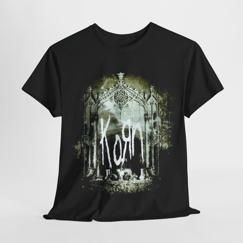 Korn Nu-Metal Band Shirt Concert Tour Streetwear Menswear T-Shirt Cotton Tshirt