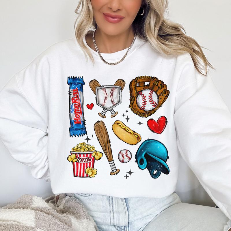Retro Baseball Mama Crewneck Sweatshirt, Baseball Game Day Season Unisex Shirt