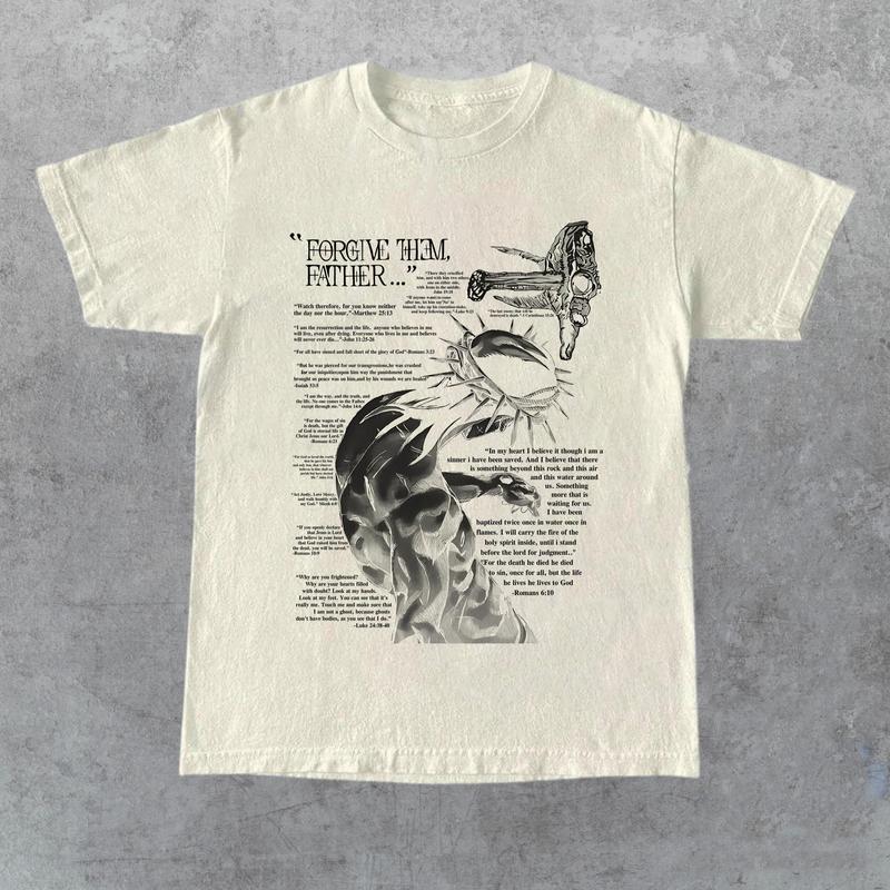 Forgive Them, Father Bible Verses Print T-shirt, Gift for Her, Gift for Him, Gift for Friend Christmas Menswear