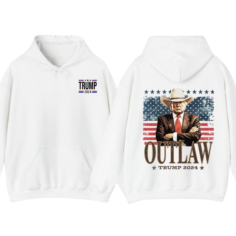 Outlaw For Presiident Trummp Cowboy 2024 Hoodie Shirt, Western Trummp Cowboy Shirt, Gifts for Men and Women, Full Size
