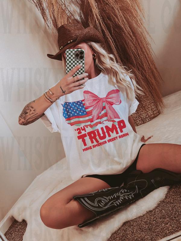 Trump Tee Trump T-shirt  MAGA Trump 2024 Size up for . Top Womenswear, trump shirts for sale Casual Shortsleeve Comfort Tshirt