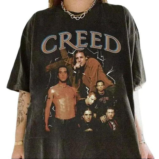 Creed Band Tour 90s SHORT SLEVE Unisex Shirt Graphic Tee Cotton Unisex T-Shirt