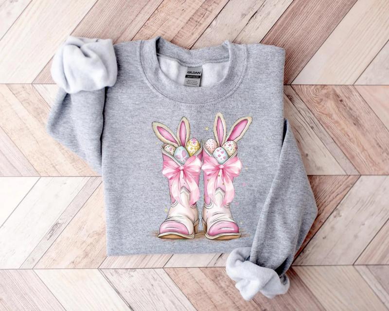 Howdy Easter Sweatshirt, Western Easter Bunny Shirt, Easter Shirt, Cowboy Boots, Happy Easter, Easter Shirts for Women, Ladies Easter Bunny