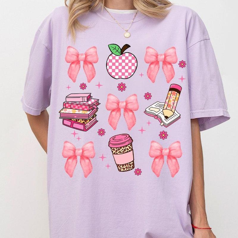 Coquette Teacher Shirt, Retro Teacher Shirt, Back To School Teacher Tee, Teacher Appreciation Gifts, Teacher Birthday Gifts, New Teacher T-Shirt Unise