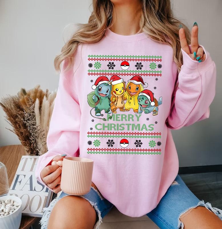 Ugly Christmas Pokemon Sweatshirt, Christmas Shirts for Anime Lovers, 90's Pokemon Lovers Christmas SweatShirt, Christmas Gifts For Pokemon Lovers, Po