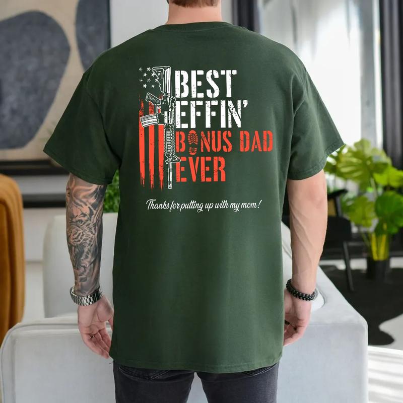 Effinâ€™ Bonus Dad Ever Vintage T-Shirt, Funny Stepdad Shirt, Fatherâ€™s Day Gift, Bonus Dad Appreciation Tee, Classic Unisex T-Shirt, Menswear Top