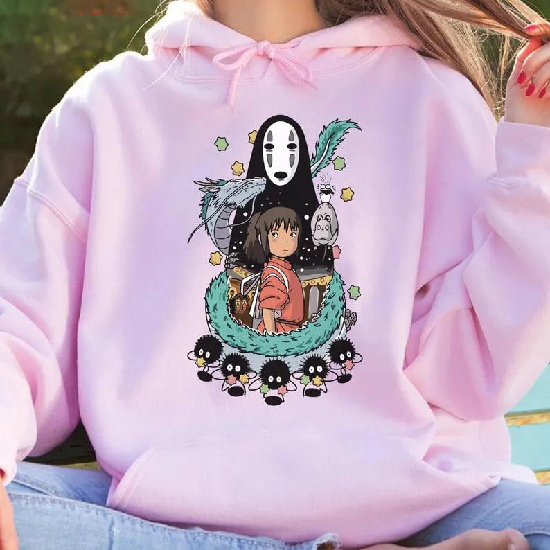 Spirited Away Studio Ghibli Sweatshirt, Ghibli Totoro Sweatshirt Gift, Ghibli No Face Hoodie, Hayao Miyazaki, Howl's Moving Castle, Calcifer