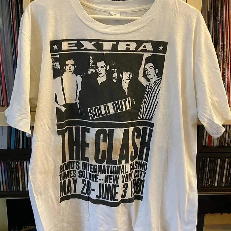 THE CLASH t-shirt signed by Paul Simonon the legendary Unisex T-Shirt Cotton Fabric