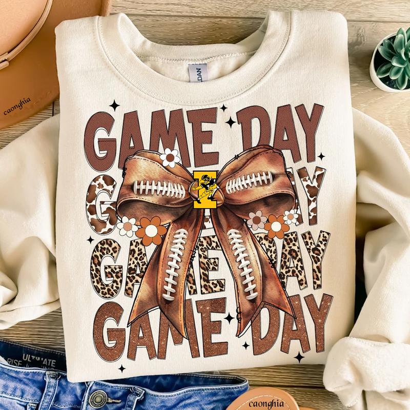 Vintage Iowa Hawkeyes Football Coquette Bow Game Day Shirt, Gameday Women's Sweatshirt Cotton Fit Top Womenswear