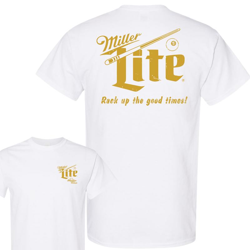 Miller Lite Rack Up T-Shirt, 2 Side T-Shirt, Streetwear Essentials,Full Color T-Shirt, For Men, For Women