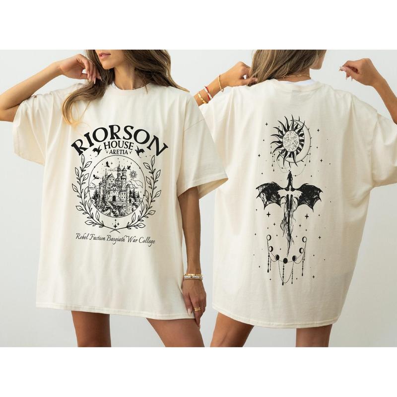 Purchase the Violet Sorrengail Bookish Gifts CRT060, which consists of the Xaden Riorson House 2-Sided Shirt, an Iron Flame TShirt, and the Dragon Rid