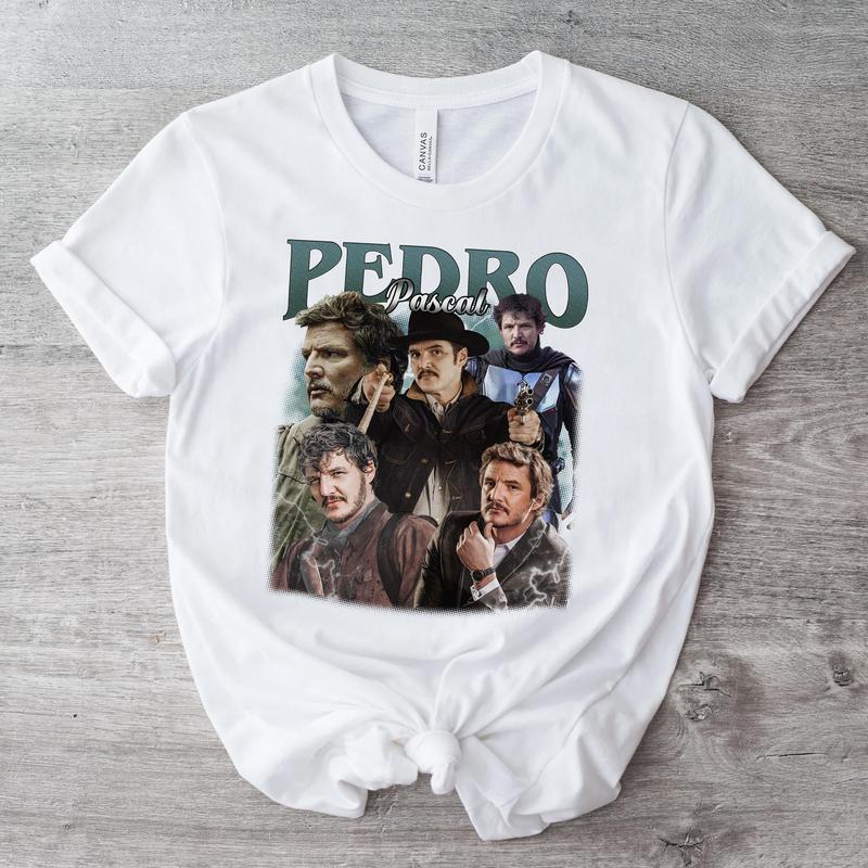 Vintage Pedro Pascal Shirt, Pedro Pascal Tribute Celebrity Shirt, Pedro Pascal Fans Gift, Clothing Casual Fabric Menswear