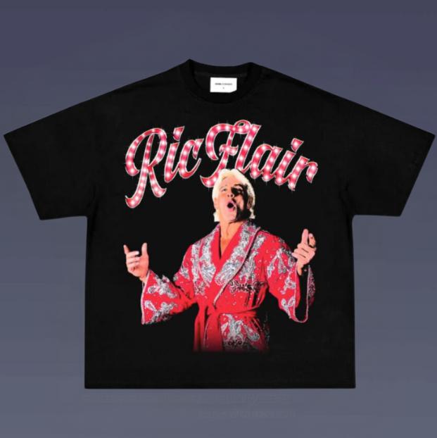 VINTAGE TEE  RIC FLAIR, Prints Vintage T-Shirt, Wrestler Shirt, WWE Shirt, Vintage Graphic Tee, Unisex T-Shirt, Gift For All Top Menswear