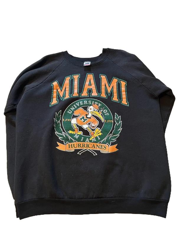 Vintage Miami Hurricanes Crewneck 90s Unisex t-shirt, sweatshirt, hoodie Cotton Menswear