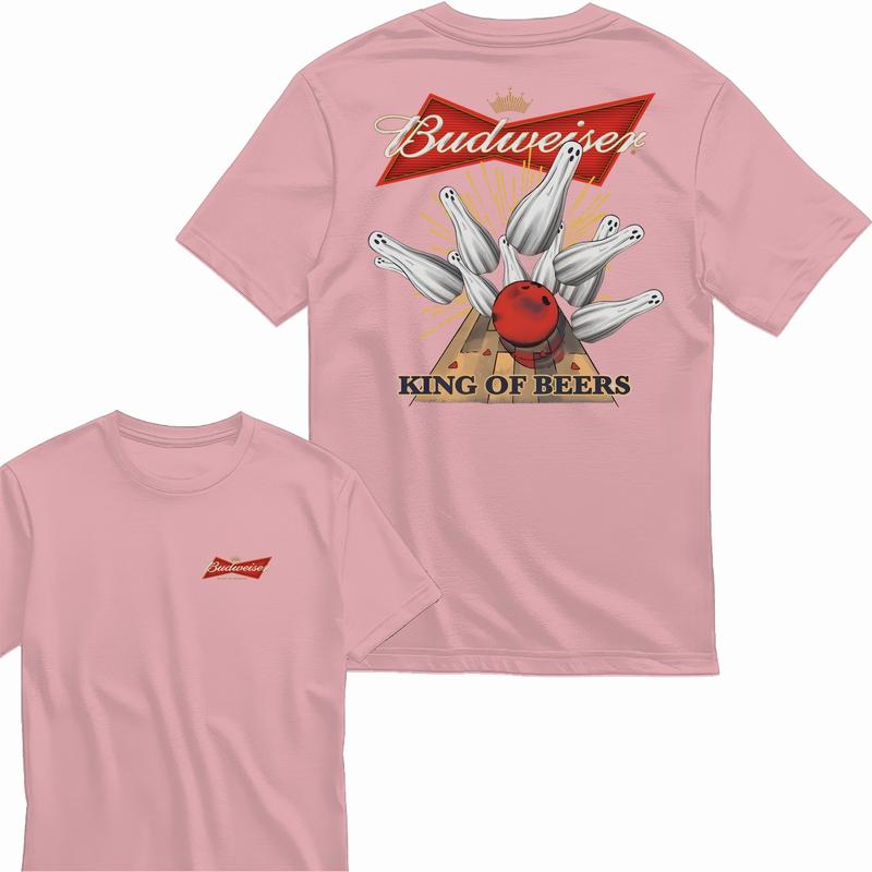 Budweiser Bowling Ghost Strike Beer Unisex T-shirt  Menswear Top Cotton 2 Side Tee Sweatshirt Hoodie