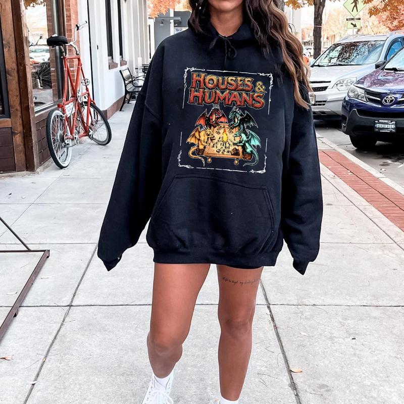 Houses and Humans D&D Shirt, Dungeons and Dragons Gift Tee for Men Women, Vintage Retro 90s Joke D and D T-shirt, Dungeon Master Shirt,  Dnd Houses An