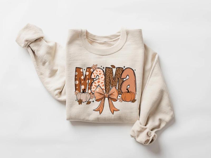 Fall Mama Sweatshirt, Fall Mama Coquette Pumpkin Sweatshirt, Fall Vibes Sweater, Autumn Coquette Sweatshirt, Coquette Mama Fall Sweatshirt
