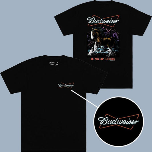 Budweiser King Of Beers T-shirt - 2 Side - Unisex Design - Variety In Colors - Suitable For Men And Women - Diverse Style Selection - Size Range For E