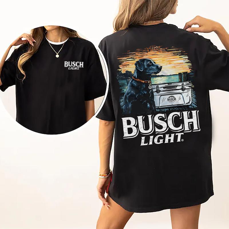 Limited Busch Light Men Best Friend 2-Sided Shirt, Men's Best Friend Dog T-shirt, Drinking Tshirt, Vintage Outdoors Beer Drink Tops, Cotton Womenswear