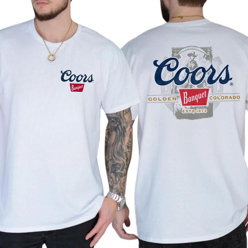 Coors Banquet Beer Graphic Shirt 2 Sides, Gift For Men, Love, Athletic, Casual Menswear, Classic Cotton Top, Drink T-shirt