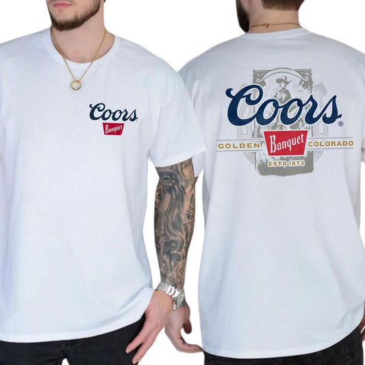 Coors Banquet Beer Graphic Shirt 2 Sides, Gift For Men, Love, Athletic, Casual Menswear, Classic Cotton Top, Drink T-shirt