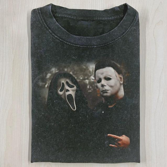 VINTAGE HALLOWEEN GRAPHIC T-SHIRT, Ghost Face, Michael Myers, Horror Movie Shirt, Horror Character, Funny Halloween Shirt, Unisex T-Shirt, Gift For Me