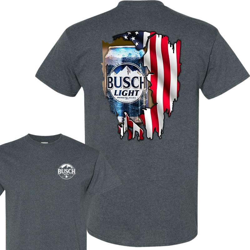 Busch Light Logo Flag T-Shirt, Summer T-Shirt, Full Color T-Shirt, Unisex T-Shirt, For Men, For Women, Gift For All