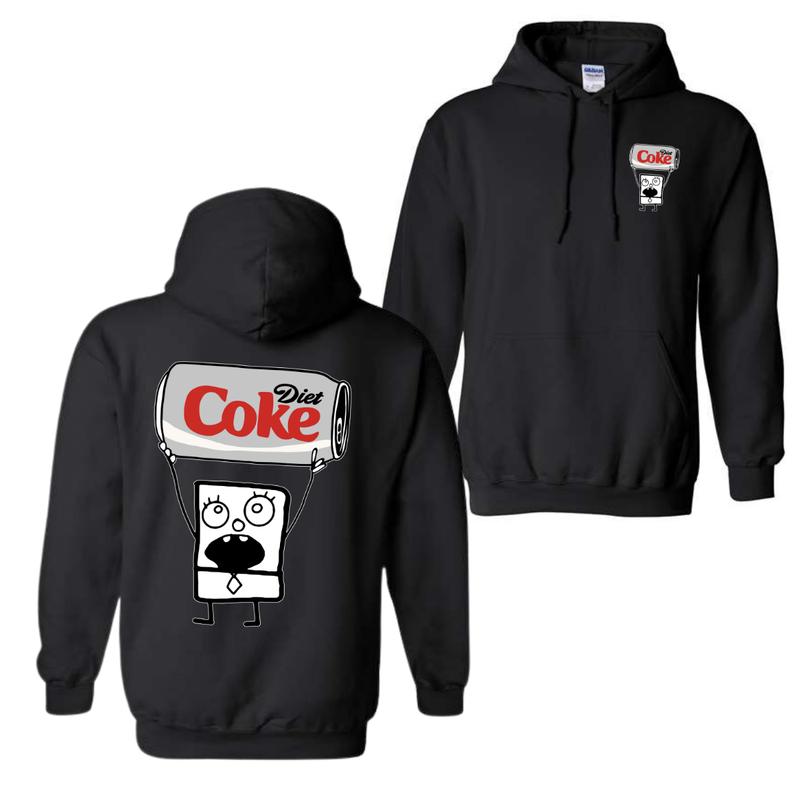 Doodlebob Diet Coke 2-Sided Hoodie, Sweatshirt, and T-Shirt - Funny Full-Color Unisex Design for Summer, Perfect for Men and Women, Great Gift for All