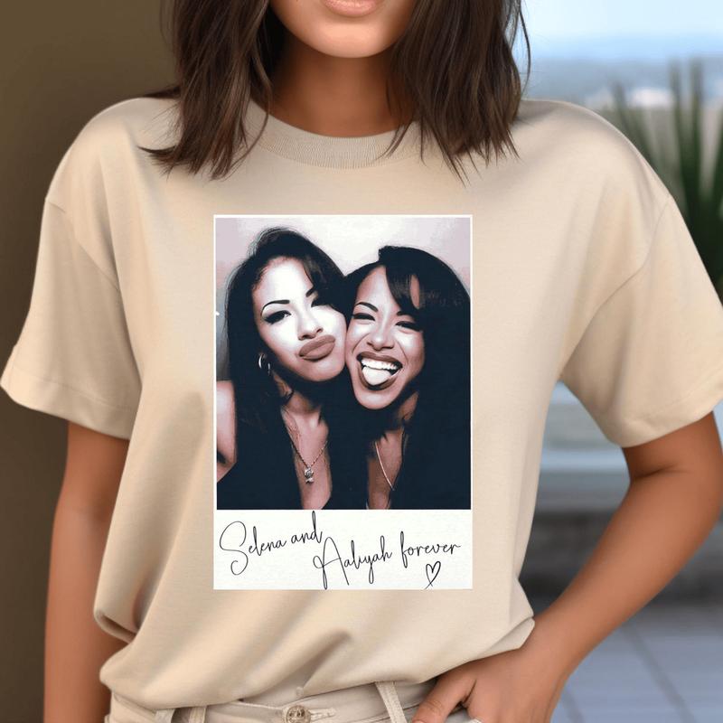 Selena And Aaliyah T-Shirt, Sweatshirt, Hoodie, Cotton Tee, Shirt For Men, Women 49th