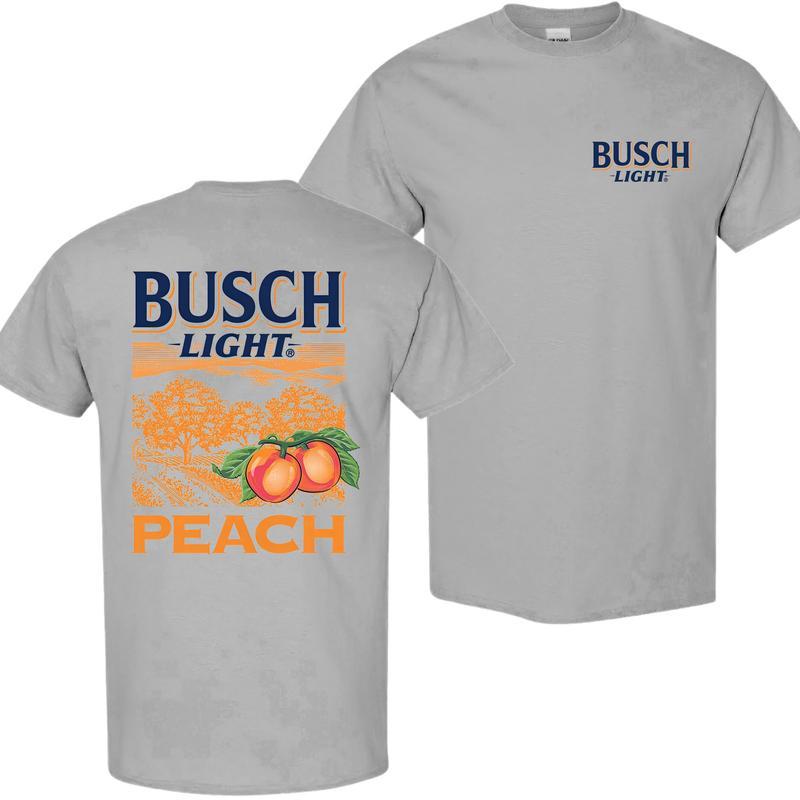 BUSCH LIGHT, BEER, Busch Light Peach Scenic T-Shirt, Comfort Colors Shirt, Casual Graphic Round Neck T-shirt for Summer, Fashion Top for Daily Wear